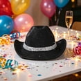 thumbnail image 2 of Faraee Kids Western Cowboy Hat for Girls and Boys Rhinestone Wide Brim Glitter Cowgirl Hats for Halloween Party Black 9-15 Years, 2 of 5