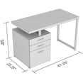 thumbnail image 2 of Safdie & Co. Bureau 47.25L Gris Foncé 3 Tirroirs Metal Noir, 2 of 4