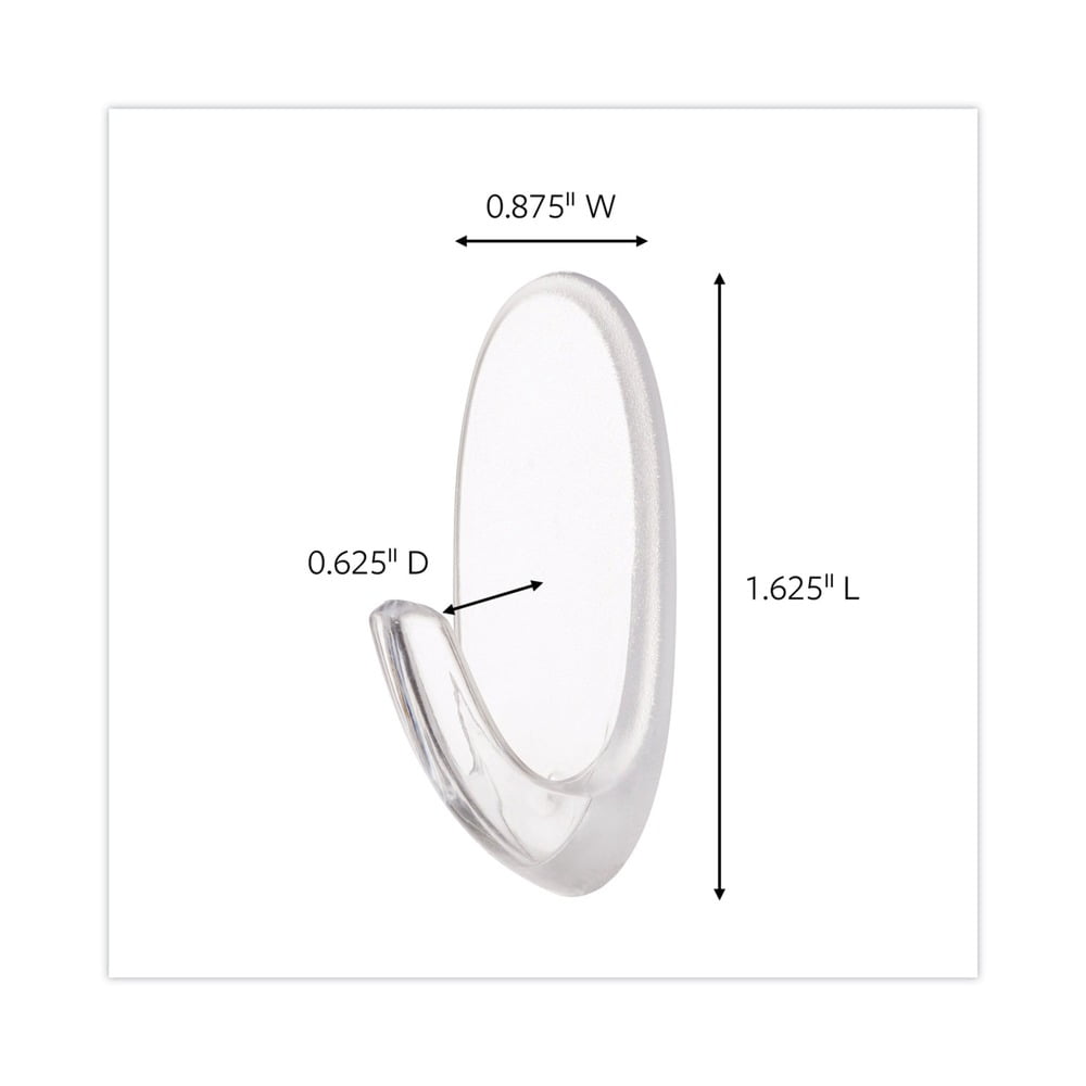 Command Clear Hooks & Strips Plastic Medium 50 Hooks w/50 Adhesive Strips per Carton 17091CLRCABP