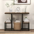 thumbnail image 2 of Costway Rustic TV Console Table for 50" TVs Industrial Sofa Table with Open Storage Shelves Rustic Brown, 2 of 11