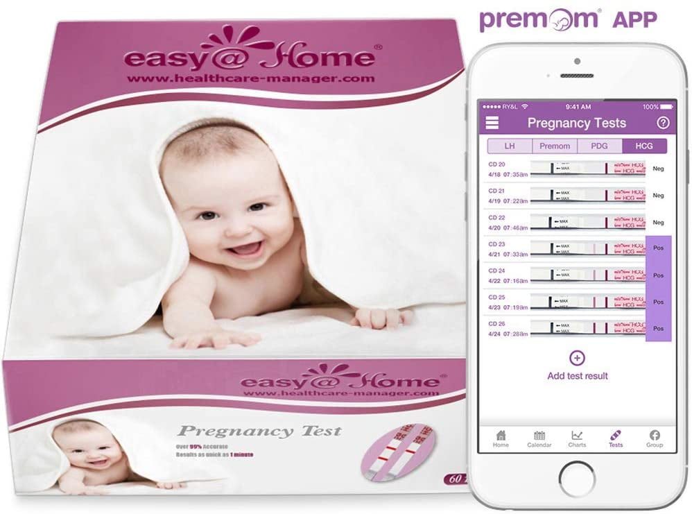 Easy@Home 60 Pregnancy (HCG) Urine Test Strips, 60 HCG Tests