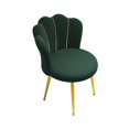 thumbnail image 1 of Silla de tocador con asiento tapizado, cómoda silla de comedor con patas de Metal para cafetería, dormitorio, vestidor Verde, 1 of 9