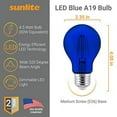 Sunlite LED Filament Blue A19 E26 Base 4.5W (60W Equivalent) Dimmable ...