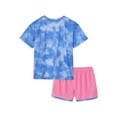 thumbnail image 5 of Wonder Nation Girls Short Sleeve Top and Sleep Shorts Pajama Set, 2-Piece, Sizes 4-18 & Plus, 5 of 7