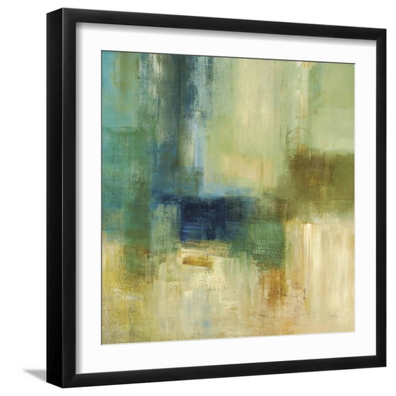 Art.com Green Abstract Art Print by Simon Addyman, Black Frame Wall Art, 21" x 21"