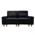 thumbnail image 4 of Aukfa 3 Piece Sofa Set - 71" Deep Seat Couch Loveseat Couch w/ Cup Holders&Pillows, Solid Wood Legs, Black, 4 of 9