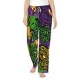 thumbnail image 2 of Goofa Mardi Gras7 Printed Soft Pajama Pants for Women, Wide Leg Comfy Casual Lounge Yoga Pants-Medium, 2 of 9