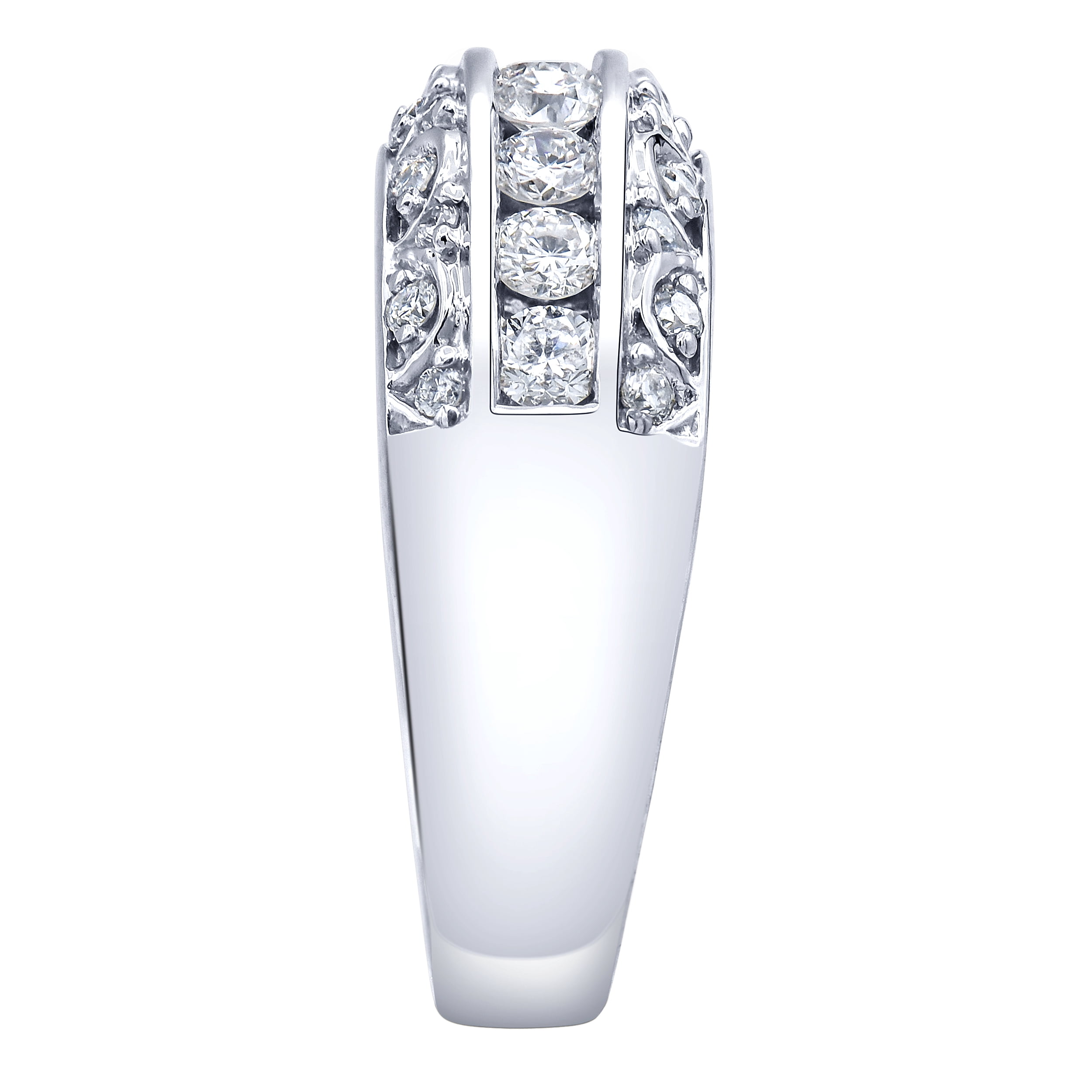 Arista 1.00 Carat T.W Lab Grown Diamond 3 Rows Women's Anniversary Ring in Sterling Silver (I, SI)