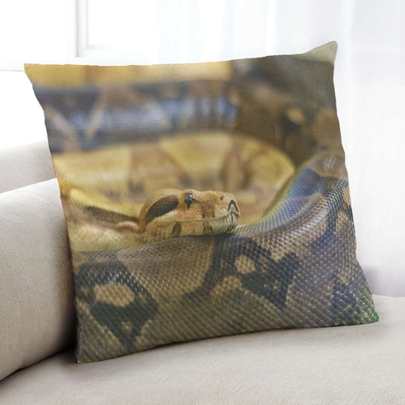 Ahgly Company Animals Snake Indoor Throw Pillow, 18 inch by 18 inch