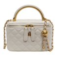 thumbnail image 1 of Bolso de mano estilo retro de moda, nuevo estilo 2025, pequeño bolso cuadrado con diamantes estilo Chanel, bolso de hombro informal de alta gama para mujer, 1 of 4