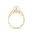 thumbnail image 2 of ANGARA Freshwater Cultured Pearl and Coffee Diamond Halo Ring in 14K Yellow Gold for Women | June Birthstone, Birthday, Anniversary, Jewelry Gift for Women | Pearl Ring, 2 of 9