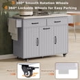 thumbnail image 2 of Kitchen Island with Trash Can Storage Cabinet, Kitchen Cart with Drop Leaf, Spice Rack, Towel Rack and Drawer, Rolling Kitchen Island on Wheels with Adjustable Shelf, 2 of 28