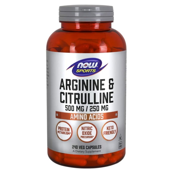 Suplemento NOW Sports Nutrition Arginina y citrulina 500 mg/250 mg