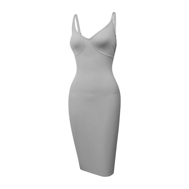 JGGSPWM Robe Gainante Sans Bretelles Robe à Enfiler pour Femmes Gaine Sans Coutures sous les Robes Robe Contrôle du Ventre Gris TTTG
