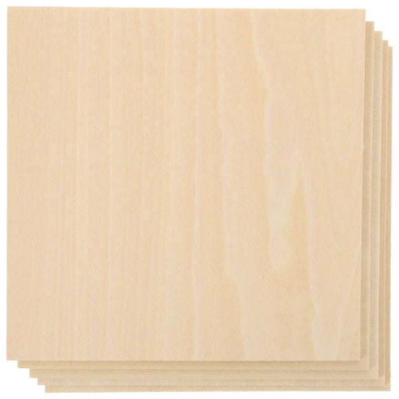 QUTETN Planches de Bois 6 Pi x 4 Pi Feuilles de Contreplaqué - 5 Pcs Planches de Bois Non Finies pour Bricolages et Projets DIY 3,94” x 3,94” x 0,08”
