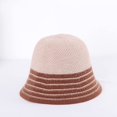 thumbnail image 3 of CoCopeaunts Winter Bucket Hats for Womens Foldable Fashion Splicing Color Stripe Warm Knitting Hat Outdoor Travel Sport Casual, 3 of 8