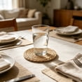 thumbnail image 5 of Naittoop 1pcs Rustic Round Braided Placemat Table Mats for Dining Tables 3.94 inch Non Slip Washable Kitchen Table Place Mats Natural Farmhouse Decor Brown, 5 of 6