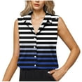 thumbnail image 2 of Jalioing Women's Work Tops Sleeveless Button Down Shirts Fashion Print Collared Blouses Dressy Casual Tank Shirt, 2 of 6