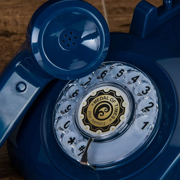 Téléphone fixe rétro, design rotatif classique Téléphone filaire à  l'ancienne Téléphone vintage Téléphone de bureau avec sonnerie
