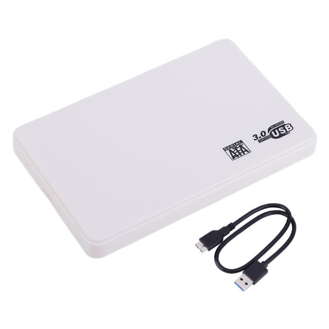 Caja HDD SATA A USB3.0 Alta Velocidad 2 5 Pulgadas para Almacenamiento Externo SSD (Marfil)