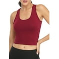 thumbnail image 2 of Porvike Crop Tops for Women Workout Tanks Racerback Cropped Yoga Shirts 3 Pack Black/Navy/Burgundy M, 2 of 7