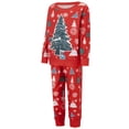thumbnail image 3 of Pijamas navideños familiares a juego, conjunto de pijama con estampado de árbol de Navidad (camiseta y pantalón) para bebé/perro/perro/peluche)., 3 of 9
