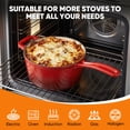 thumbnail image 5 of Daluvenix Enameled Cast Iron Sauce Pan, 2 qt Round Sauce Pot with Lid, Mini Dutch Oven Enamel Saucepan for Cooking Pasta Sauce, Marinate, Cook, Refrigerate and Serve, Red, 5 of 8