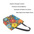thumbnail image 3 of FORMRS Womens Canvas Tote Bag with Zipper Inner Pocket Shoulder Handbag, Cartoon Flowers, 3 of 7
