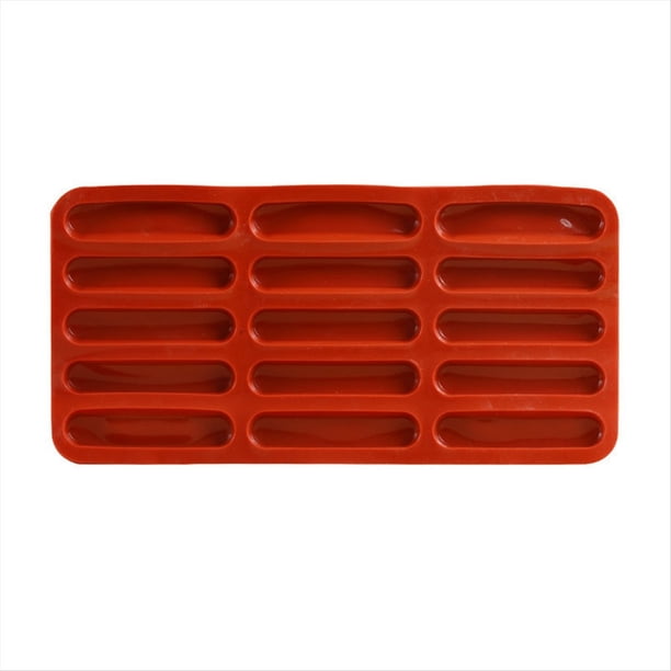 Molde de Silicona para Galletas con Dedos de Tiramisú, Molde para Hornear Barras de Cereales con 15 Cavidades, Molde para Barras de Chocolate, Molde de Silicona con Tiras Largas