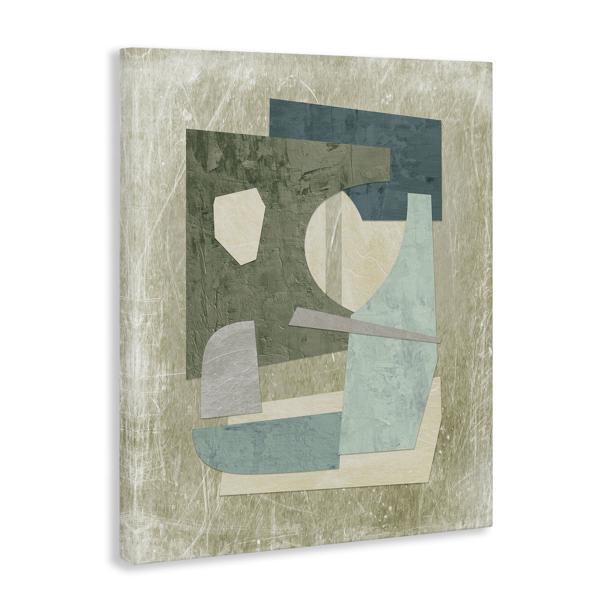 Stupell Industries Neutral Shapes Arranged Abstract Painting Wrapped Canvas Art Print Wall Art, 36 x 48
