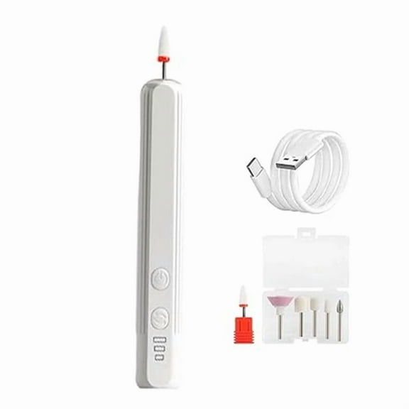 Nail Drills Electric Nail Clipper Automatic Electric Nail Trimmer for Adults for Seniors for Women Fingernail Clippers Portable for Elderly Adjustable Speed USB Rechargeable (143x22x20mm,White)