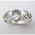 thumbnail image 3 of 925 Solid Silver Exclusive Cut Blue Topaz Ring Semi Precious Gemstone Size 7.5, 3 of 3