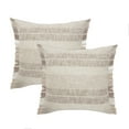 thumbnail image 2 of Laddha Home Designs Striped Square Throw Pillow - 20" - Brown and Cream - Set of 2, 2 of 4