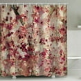 thumbnail image 2 of Spring Pink Cherry Blossoms Burgundy Flower Fabric Shower Curtain Leaves Tree Branch Cherry Floral Bathroom r Set Waterproof, 2 of 7