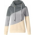 thumbnail image 3 of Hoodies for Women Pullover Cowl Neck Casual Long Sleeve Colorblock Hooded Sweatshirts Sweaters Fall Tops, 3 of 5