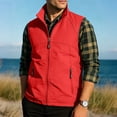 thumbnail image 2 of VBTAPA Mens Outdoor Vest Breathable Lightweight Sleeveless Work Jacket Hiking Travel Outerwear with Multiple Pockets Red 6XL, 2 of 8