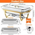 thumbnail image 2 of EVGTTI 4 Pack 8QT Gold Chafing Dish Buffet Set, High Grade Stainless Steel Chafing Dish with Foldable Frame for Parties, Events, 2 of 6