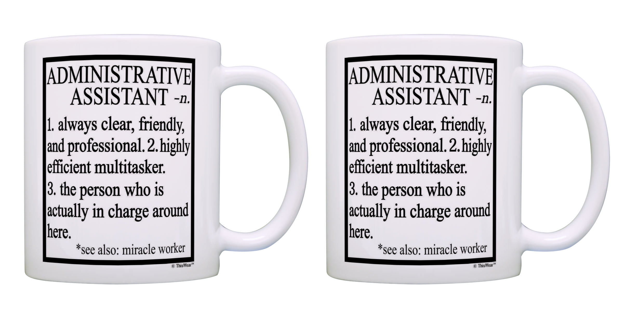 ThisWear Secretary Mug Set Administrative Assistant Definition Coffee