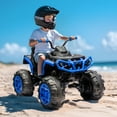 thumbnail image 3 of Hikiddo 24V Kids ATV 4-Wheeler, 24 Volt 4WD Ride on Toy for Big Kid w/ 4x200W Motor, 5.6Mph Max Speed - Blue, 3 of 8