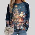 thumbnail image 2 of Futezty Women Christmas Tree Sweatshirt 3D Print Graphic Xmas Sweaters Crewneck Long Sleeve Shirt Pullover, 2 of 7
