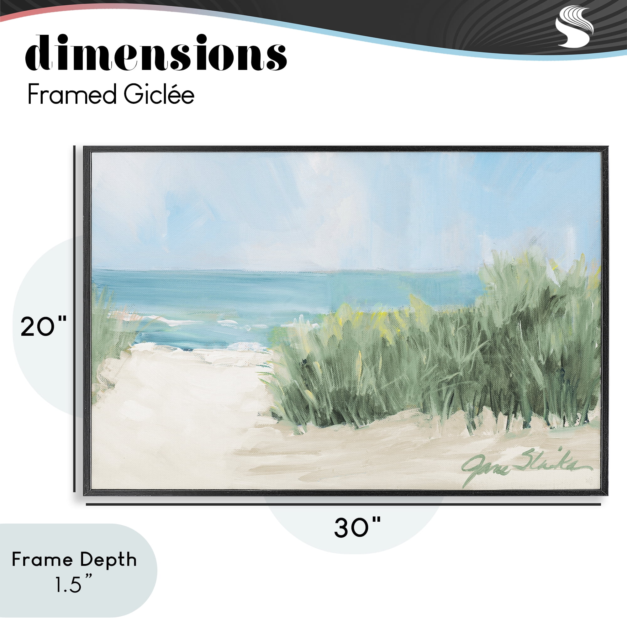 Stupell Industries Soothing Beach Day Black Framed Giclee Art, design by Jane Slivka