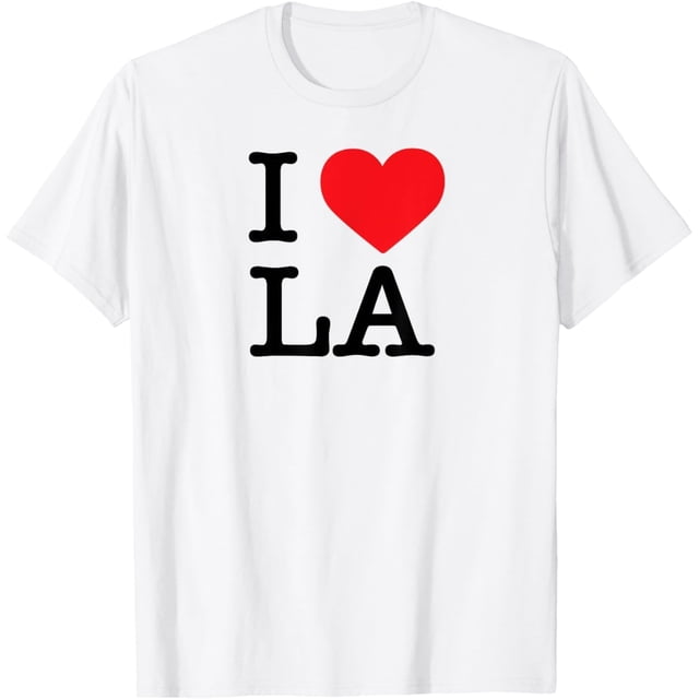 I Love LA - Camiseta de manga corta con corazón de Los Ángeles