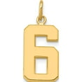 thumbnail image 1 of 14K Yellow Gold Medium Polished Number 6 Charm (17.75 X 9.64) Made In United States mp06, 1 of 6