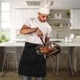 thumbnail image 2 of GOOHOCHY WINOMO 1PC Unisex Short Waist Apron with Pocket for Chef Waiter Waitress (Black), 2 of 7
