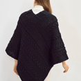thumbnail image 3 of Ladies Cable Knit Poncho With Buttons, 3 of 3