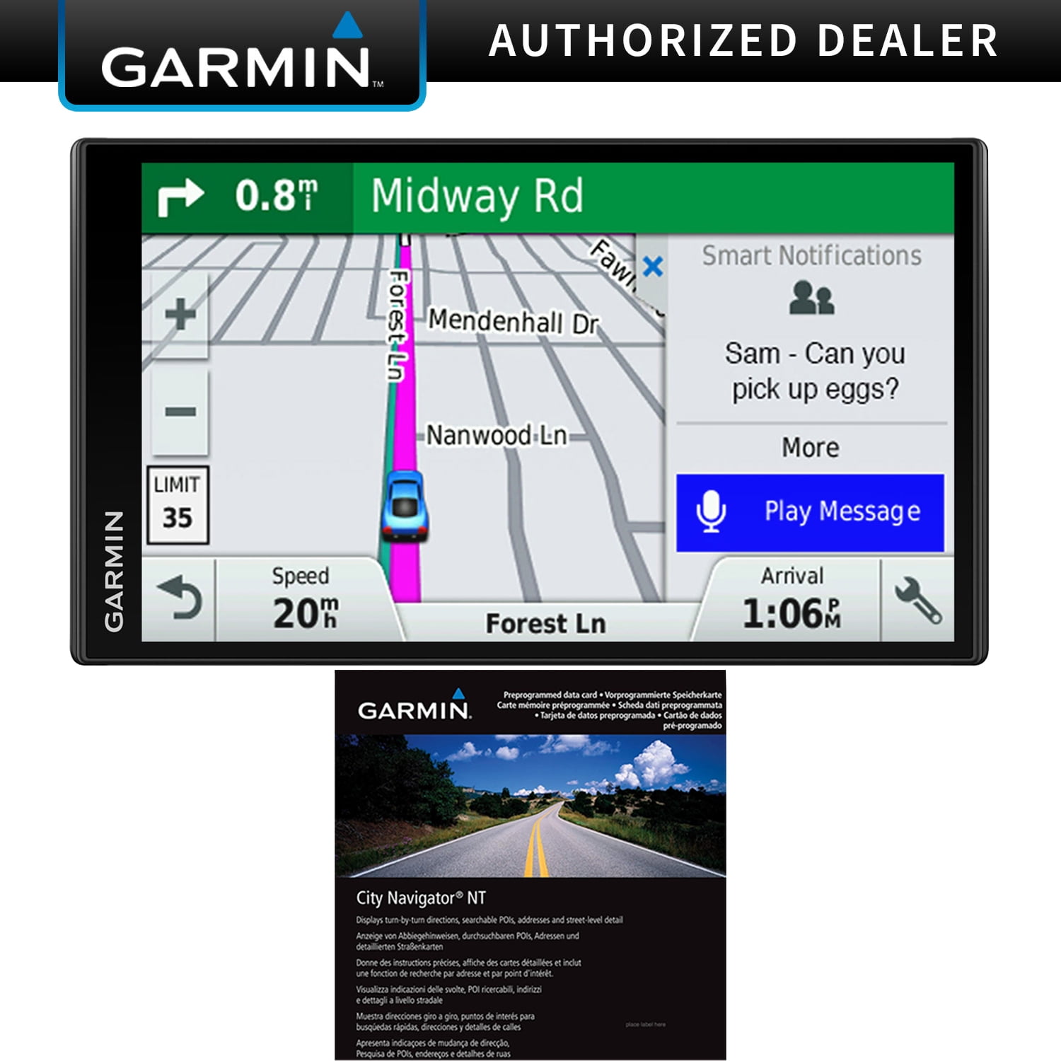 Garmin DriveSmart 61 LMTS 6.95" GPS Smart Features Refurb + City