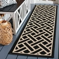 thumbnail image 2 of SAFAVIEH Courtyard Janey Geometric Indoor/Outdoor Area Rug Black/Light Beige, 5'3" x 7'7", 2 of 6