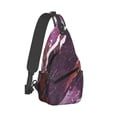 thumbnail image 2 of Leisure Cross Chest Bag 7.5×15.3in Breathable Adjustable Shoulder Pad Capacity For Short-Distance Travel Work Daily Travel Mediumvioletred Marble_1, 2 of 8