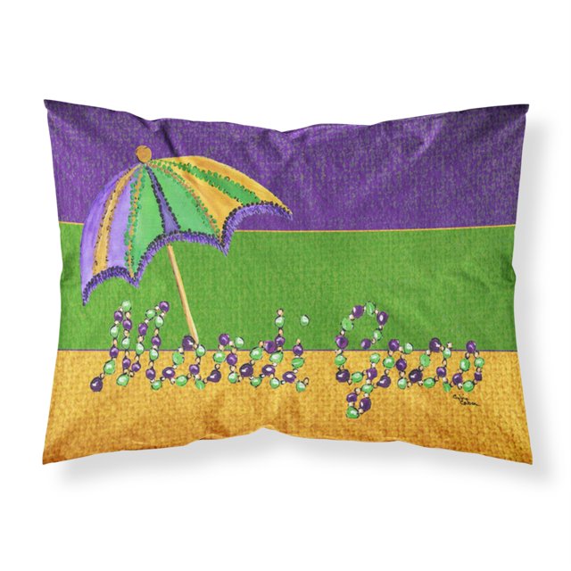 "Caroline's Treasures 8381 FUNDA DE ALMOHADA Mardi Gras Funda de almohada estándar de tela absorbente de humedad, grande, multicolor" Caroline's Treasures 8381PILLOWCASE