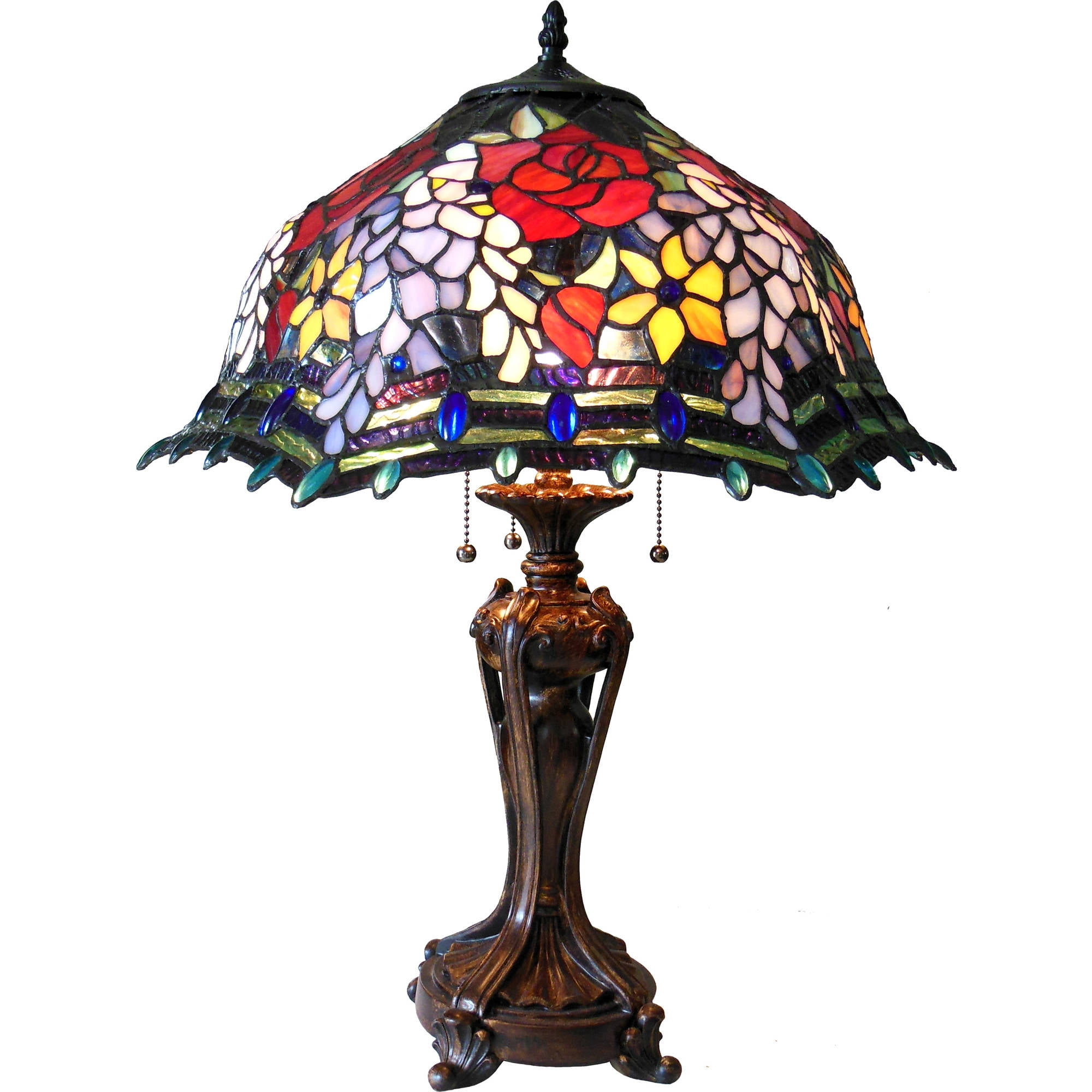 Chloe Lighting Carrell TiffanyStyle 3Light Roses Floor Lamp with 20